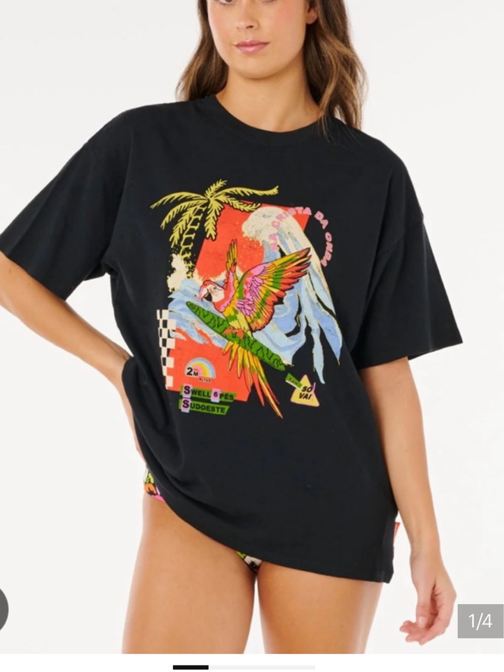 Farm Rio X Rip Curl Black T-shirt